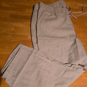 Women’s Linen-Blend Pull-On Pants – Size 18